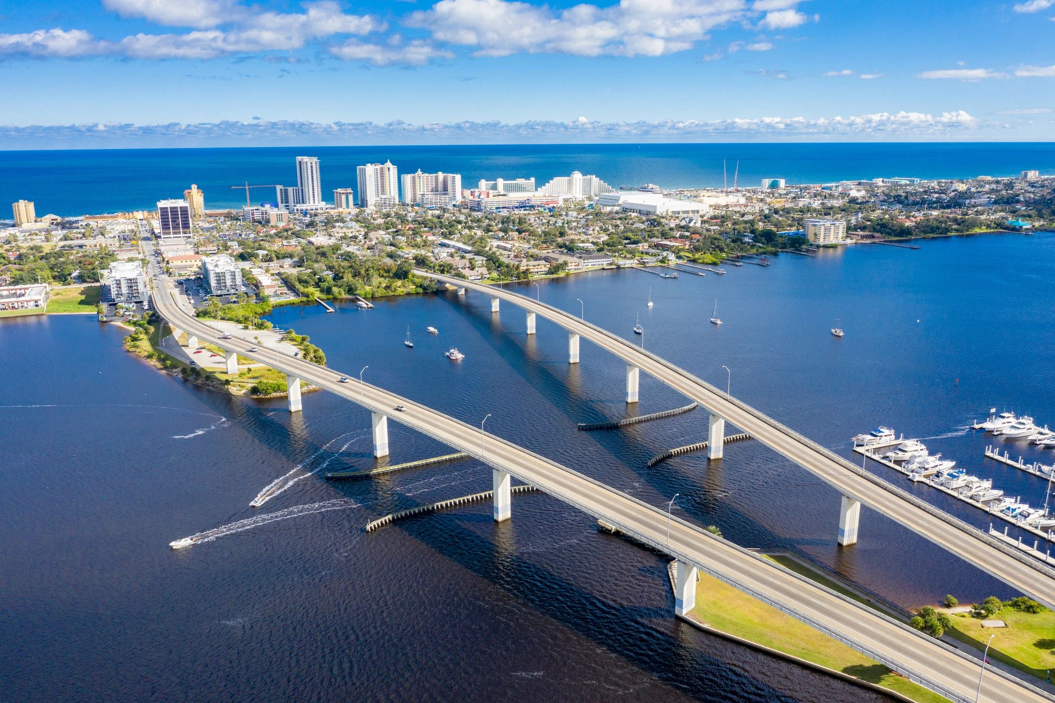 Daytona Beach Florida Skyline Aerial View